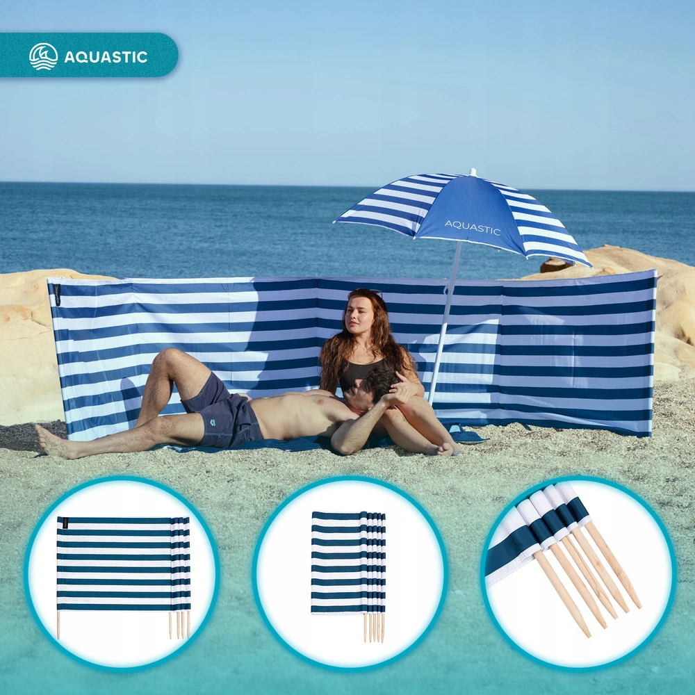 AQUASTIC priekinis stiklas tamsiai mėlynas OS EUCALYPTUS POSTS 400x80