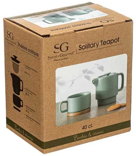Arbatinukas su puodeliu keramikinis 400 ml pilkos sp. Secret de Gourmet 160724D