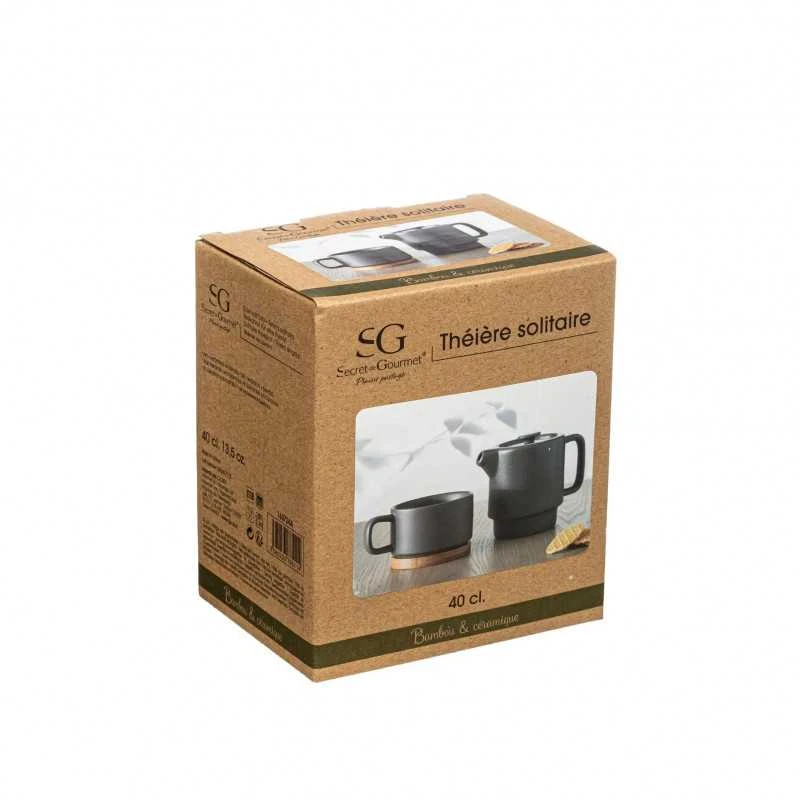 Secret De Gourmet Arbatinukas su puodeliu keramikinis 400ml t. pilkos sp. Secret de Gourme 160724A