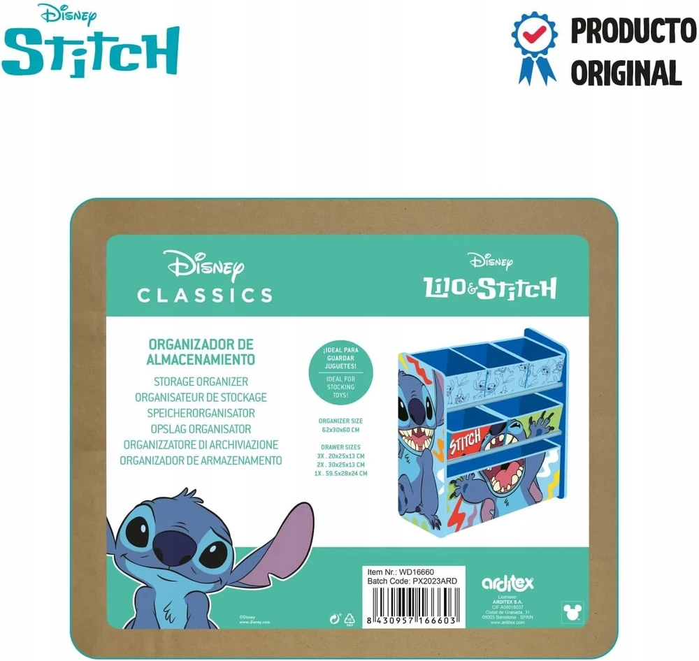 MCU Arditex LILO IR STITCH STICZ REGALAS ORGANIZATORIUS TALPOS ŽAISLŲ DĖŽĖS VAIKAMS