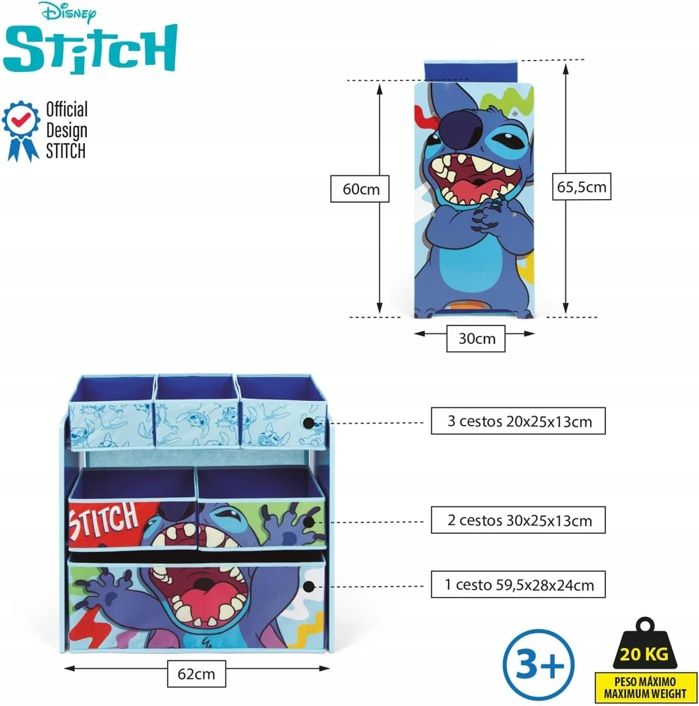 MCU Arditex LILO IR STITCH STICZ REGALAS ORGANIZATORIUS TALPOS ŽAISLŲ DĖŽĖS VAIKAMS
