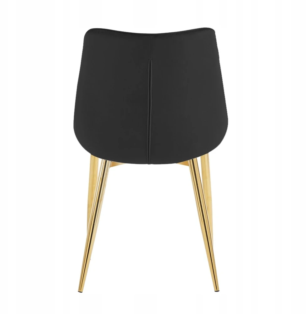 Argos Glamour apmušta kėdė, juodas aksomas, auksinės kojos, moderni svetainė