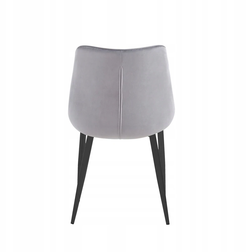 Argos Glamour apmušta kėdė, pilkas aksomas, juodos kojos, moderni svetainė
