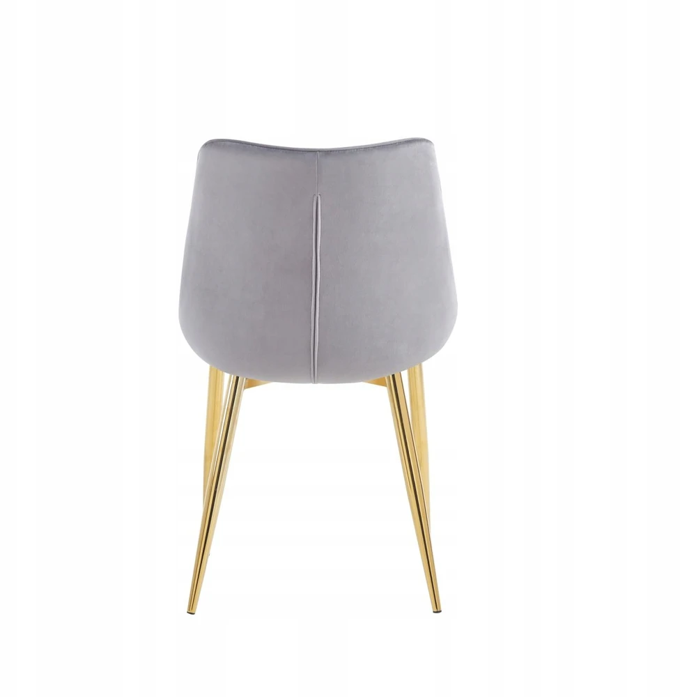 Argos Glamour apmušta kėdė, pilkas aksomas, auksinės kojos, moderni svetainė