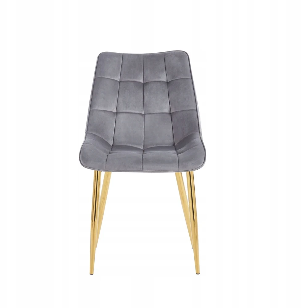 Argos Glamour apmušta kėdė, pilkas aksomas, auksinės kojos, moderni svetainė