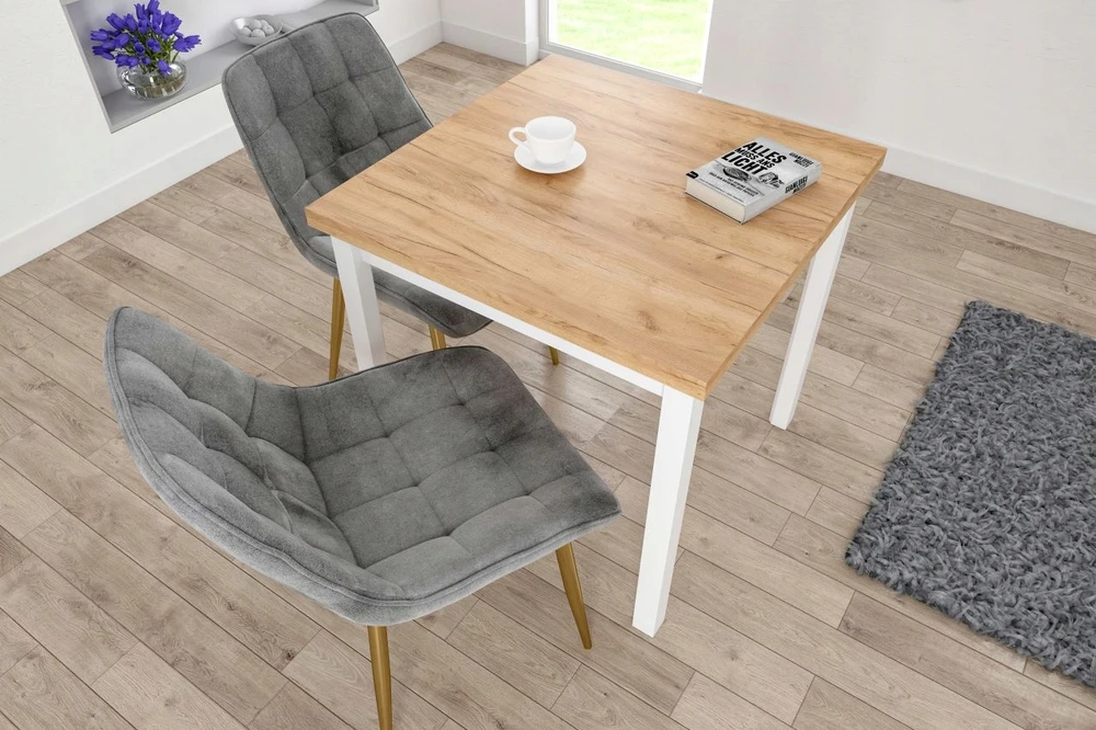 Argos Glamour apmušta kėdė, pilkas aksomas, auksinės kojos, moderni svetainė