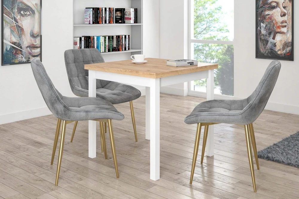 Argos Glamour apmušta kėdė, pilkas aksomas, auksinės kojos, moderni svetainė