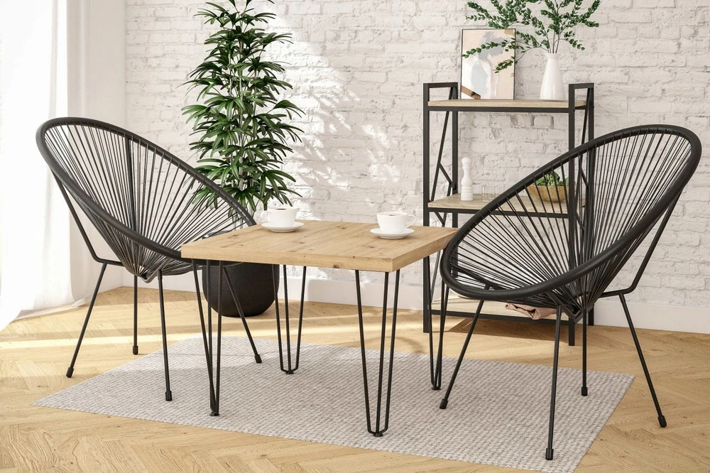 Argos Juodo technorotango sodo kėdė, ažūrinė apvali terasa, 87 cm