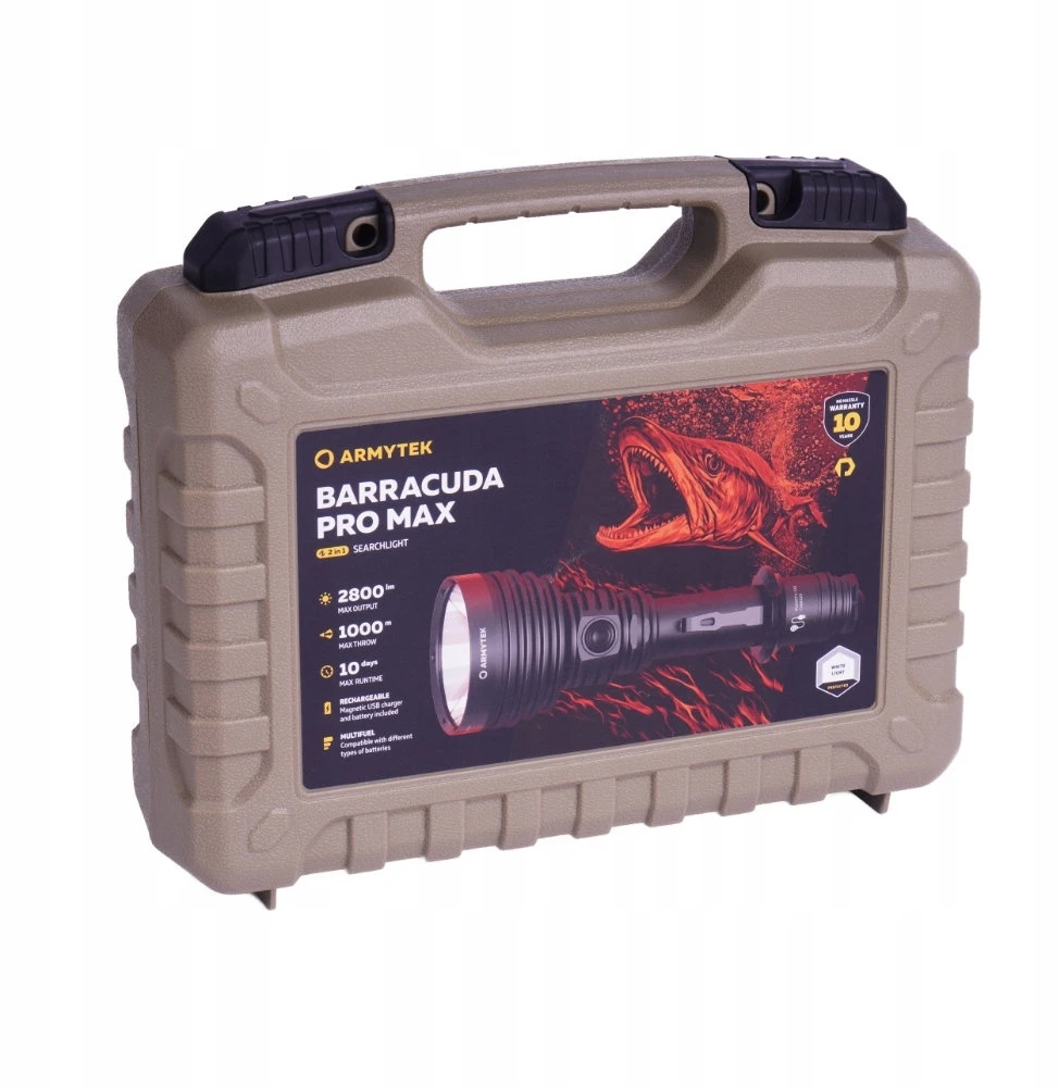 Togo Armytek Barracuda Pro Max: Galinga taktinė ir paieškos Led žibintuvėlis