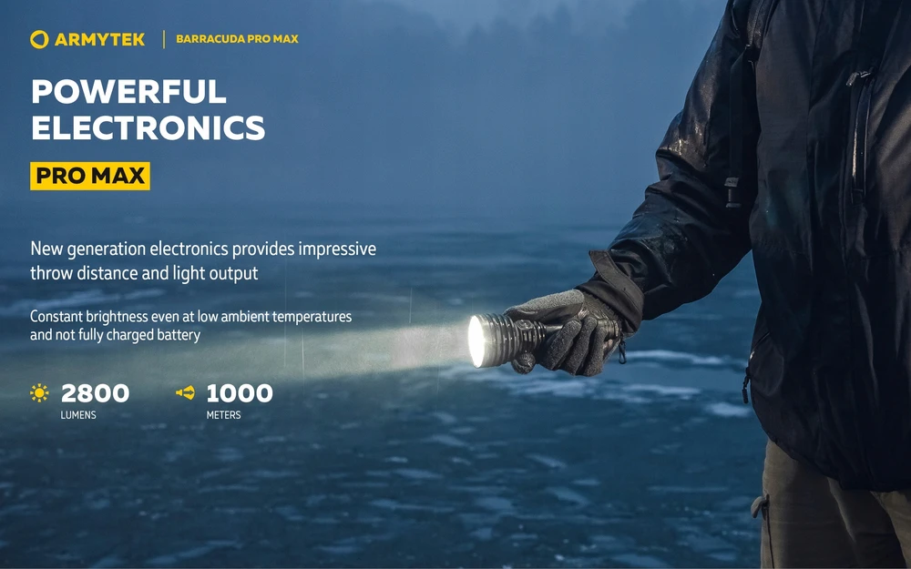 Togo Armytek Barracuda Pro Max: Galinga taktinė ir paieškos Led žibintuvėlis