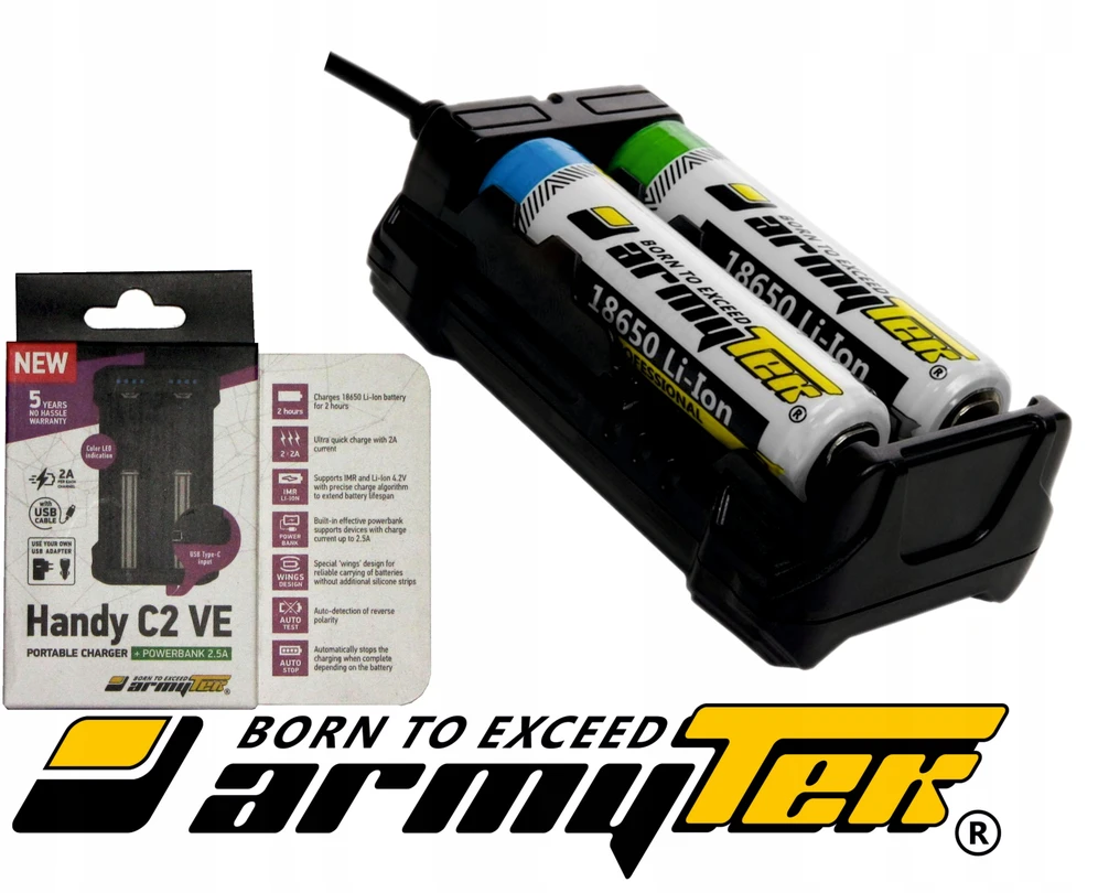 TOGO Armytek Handy C2 VE 2CH, USB įkroviklis su maitinimo bloku