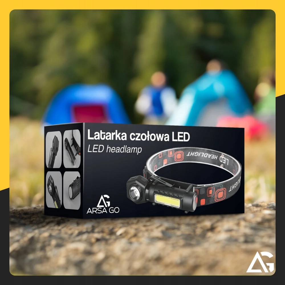 Arsa Go COB LED PRIEKINIS ŽIBINTAS ĮKRAUJAMAS MAGNETAS TAKTINIS USB PRIEKINIS ŽIBINTAS GALINGAS