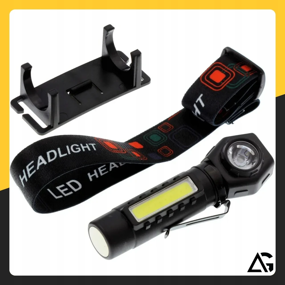 Arsa Go COB LED PRIEKINIS ŽIBINTAS ĮKRAUJAMAS MAGNETAS TAKTINIS USB PRIEKINIS ŽIBINTAS GALINGAS