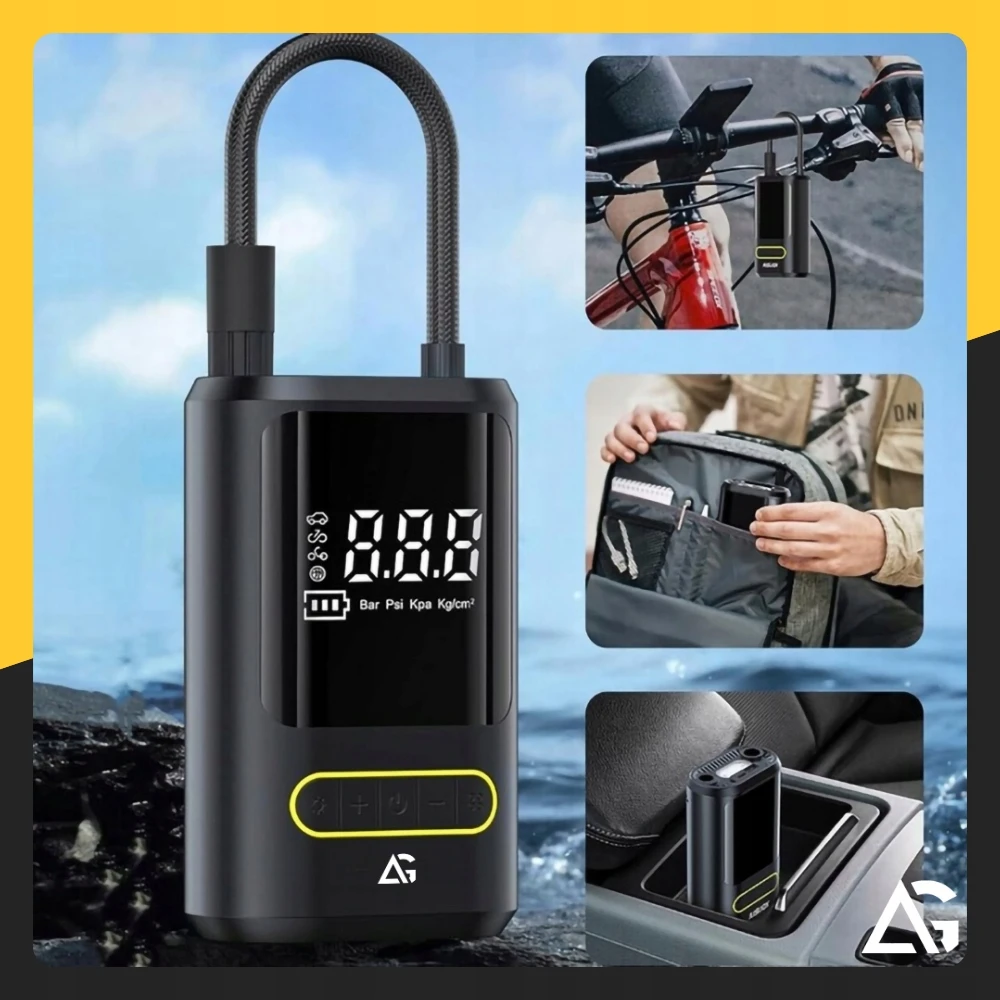 ARSA GO ELEKTRINIS DVIRAČIO siurblys CAR kompresorius 4000mAh baterija + POWERBANK