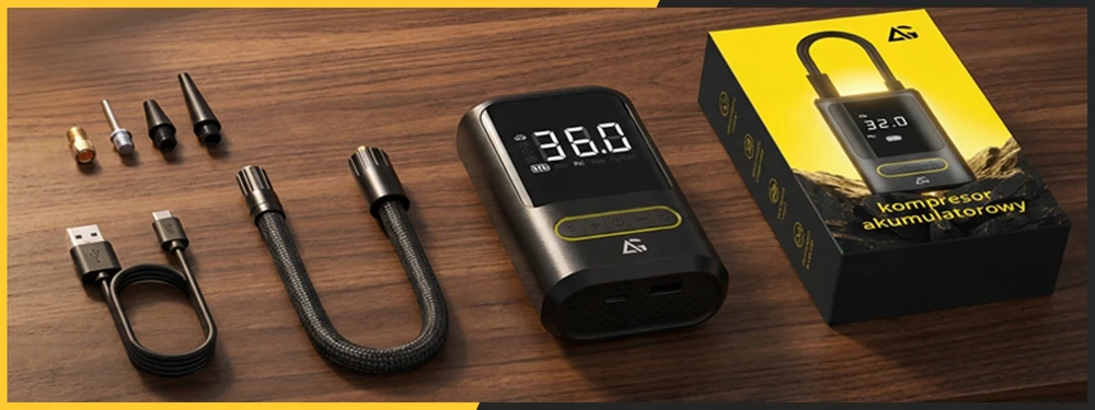 ARSA GO ELEKTRINIS DVIRAČIO siurblys CAR kompresorius 4000mAh baterija + POWERBANK