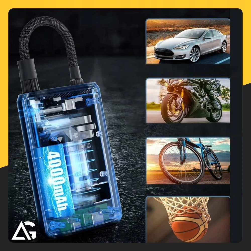 ARSA GO ELEKTRINIS DVIRAČIO siurblys CAR kompresorius 4000mAh baterija + POWERBANK