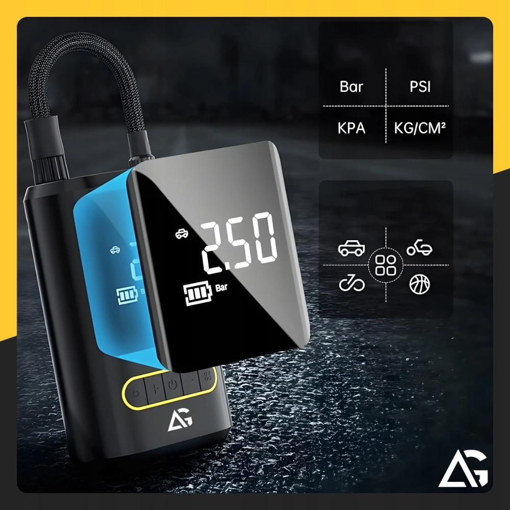 ARSA GO ELEKTRINIS DVIRAČIO siurblys CAR kompresorius 4000mAh baterija + POWERBANK