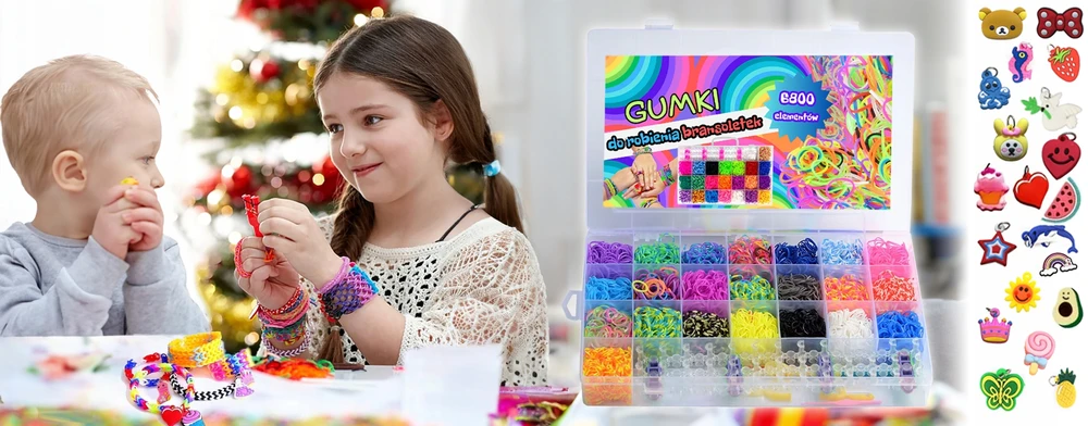 ARSA GO GUMĖS APYRANKĖMS GAMINTI DIDELIS 6800 XXL ELEMENTŲ RINKINYS VAIKAMS