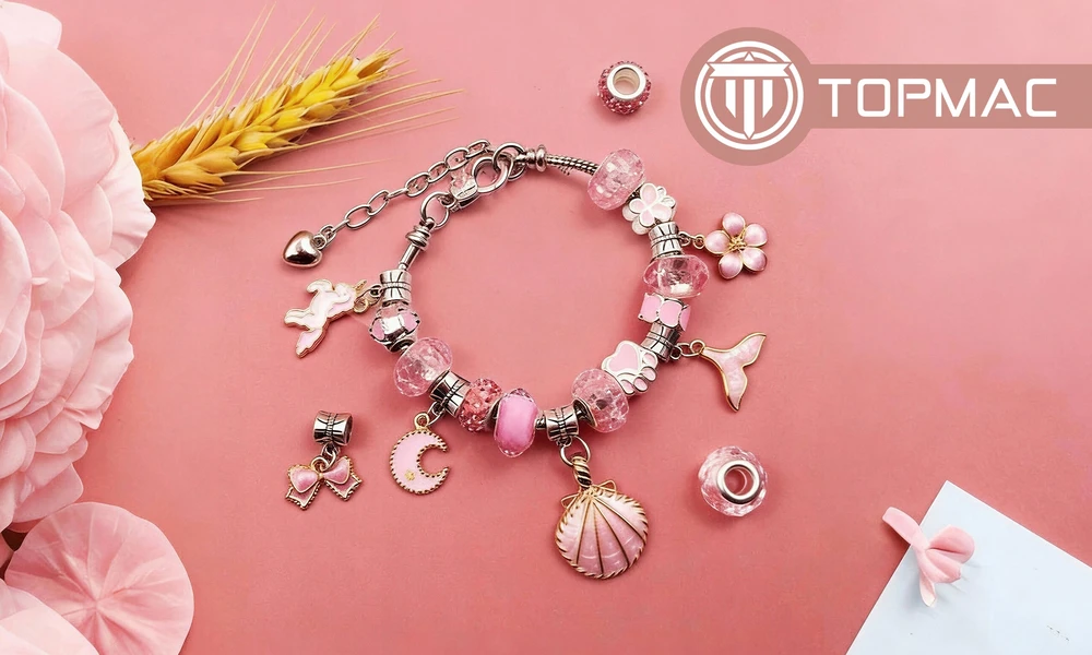 Arsa Go Rinkinys apyrankėms gaminti, papuošalai kaip dovana, pakabukai, dėžutė, 66 vnt.