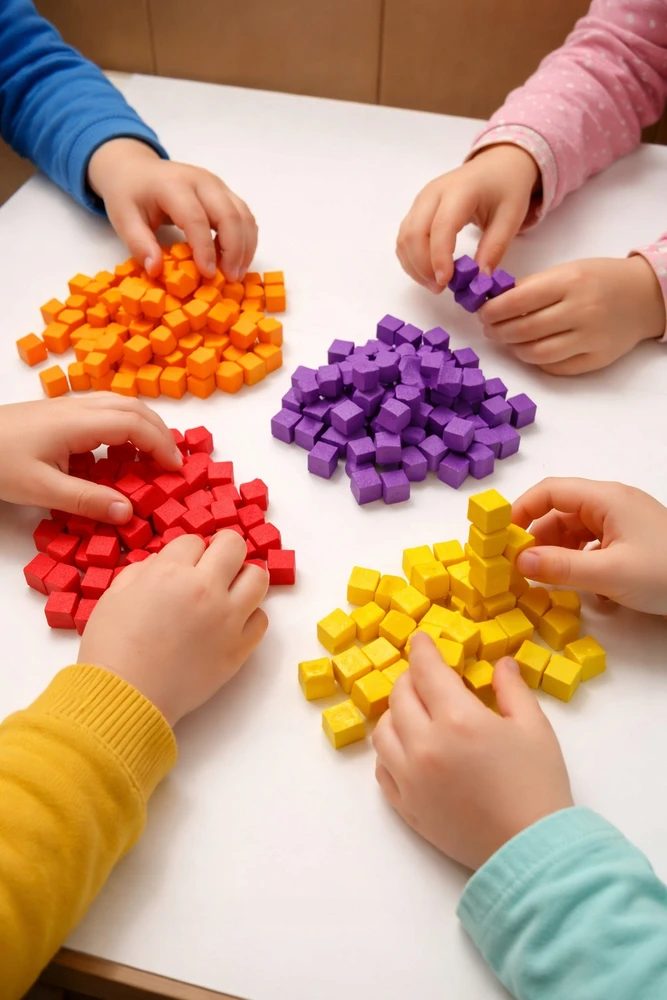 Art And Play KOSTKOLINA Plastikinė MASS 4 spalvų KŪRYBINIAI KUBAI vaikų žaidimui