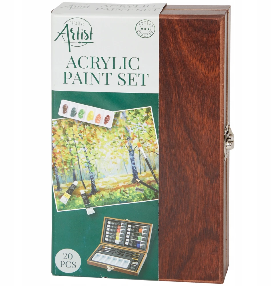 Art Sensations "Creative Artist" akriliniai dažai mediniame dėkle