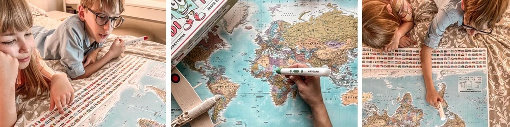 Artglob INTERAKTYVUS PASAULIO ŽEMĖLAPIS MundiMap + PEN įtraukta DOVANOS IDĖJA