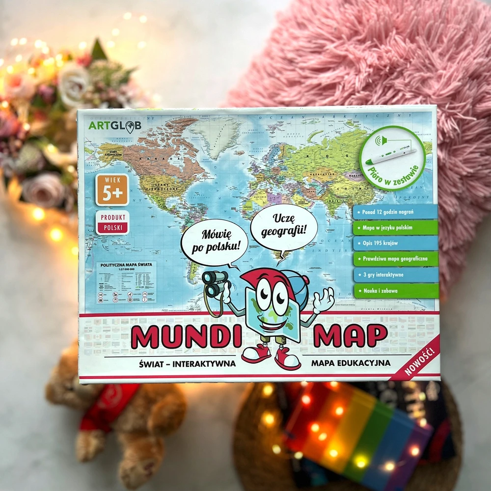 Artglob INTERAKTYVUS PASAULIO ŽEMĖLAPIS MundiMap + PEN įtraukta DOVANOS IDĖJA