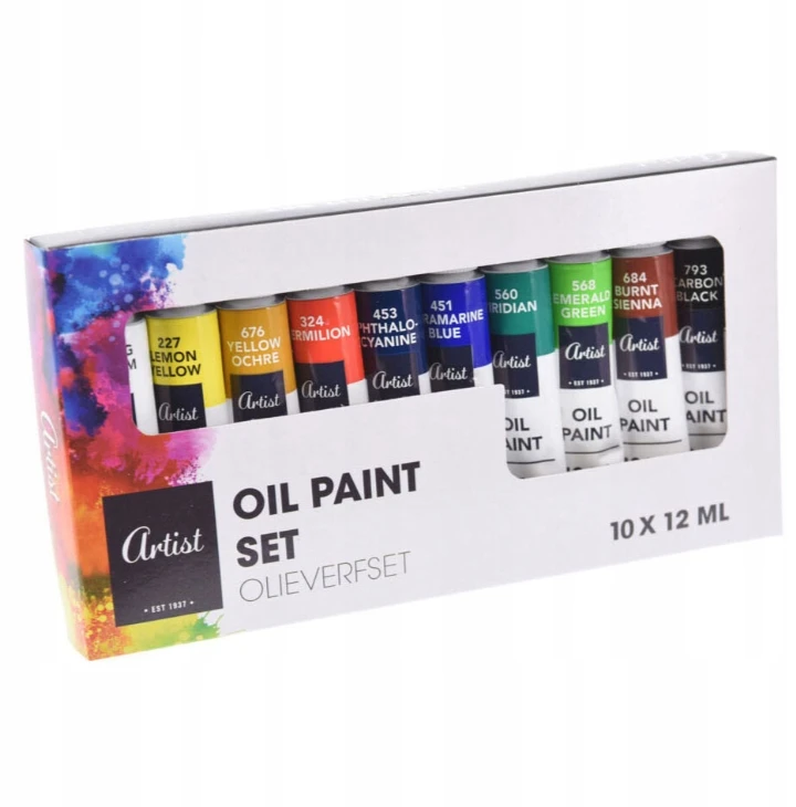 Artist&Co Kitų gamintojų aliejiniai dažai 12 ml tūbelėse po 12 spalvų