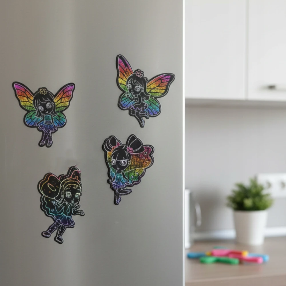 Artmaker Scratch Žaidimas Vaikams Scratch Žaidimas Magnetai Fėjos 10 vnt. Spalvinimo knyga