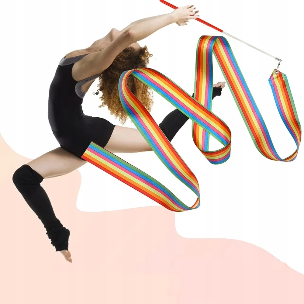 Artnico AKROBATINĖ GIMNASTIJOS JUOSTĖ IR ŠOKIŲ JUOSTĖ, SPALVINGA 100cm