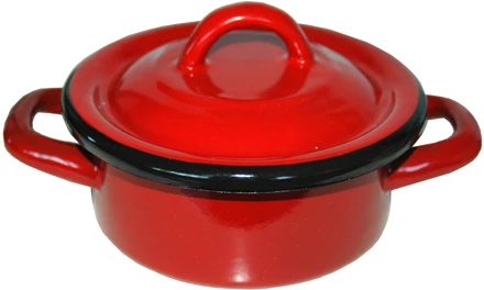 Artnik Retro emaliuotas puodas, 0,5 L, raudonas puodas su dangteliu