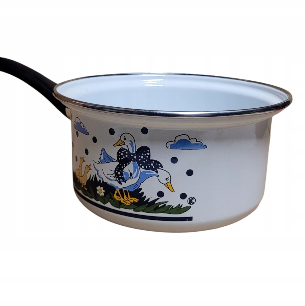 Artnik Retro emaliuotas puodas, 2 L, vintažinis žąsų puodas, puodas su rankena
