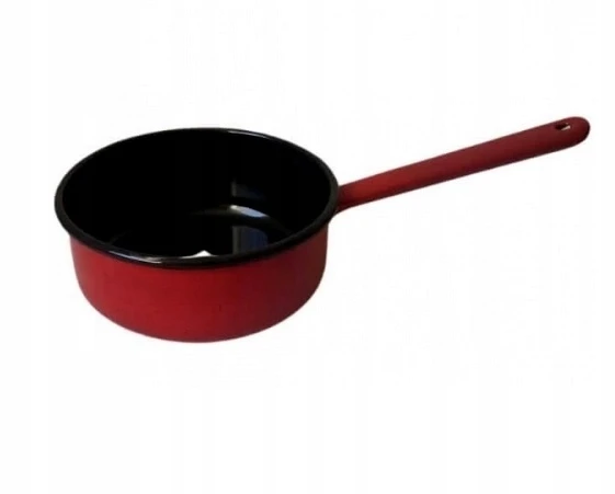 Artnik Retro puodas, emaliuotas, žemas, 16 cm, 1,3 L, vintažinis raudonas puodas