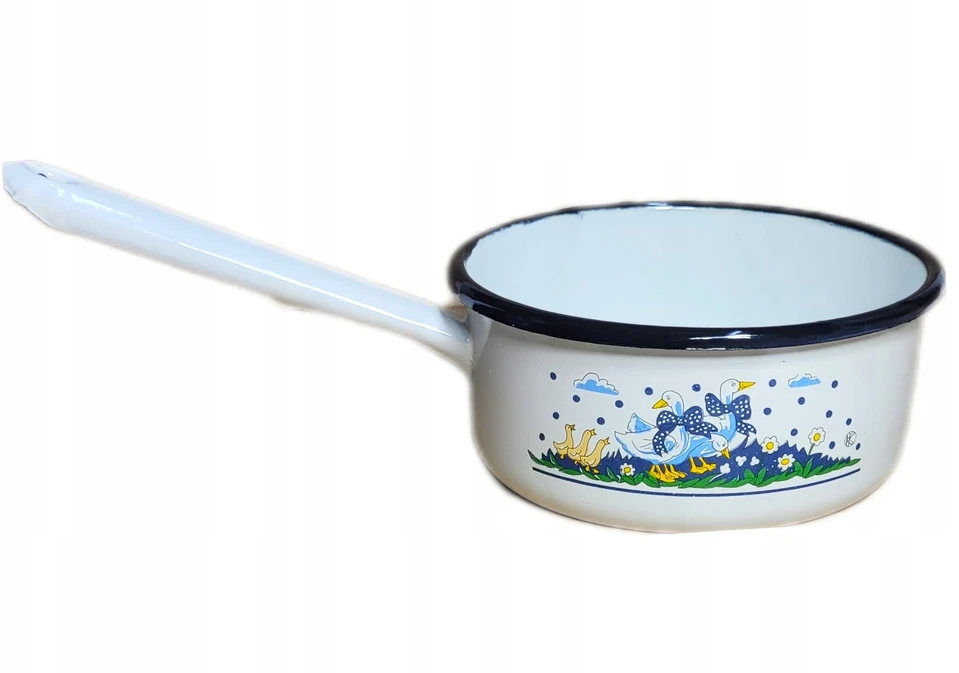 Artnik Retro puodas, emaliuotas, žemas, 0,75 L, vintažinis žąsų puodas