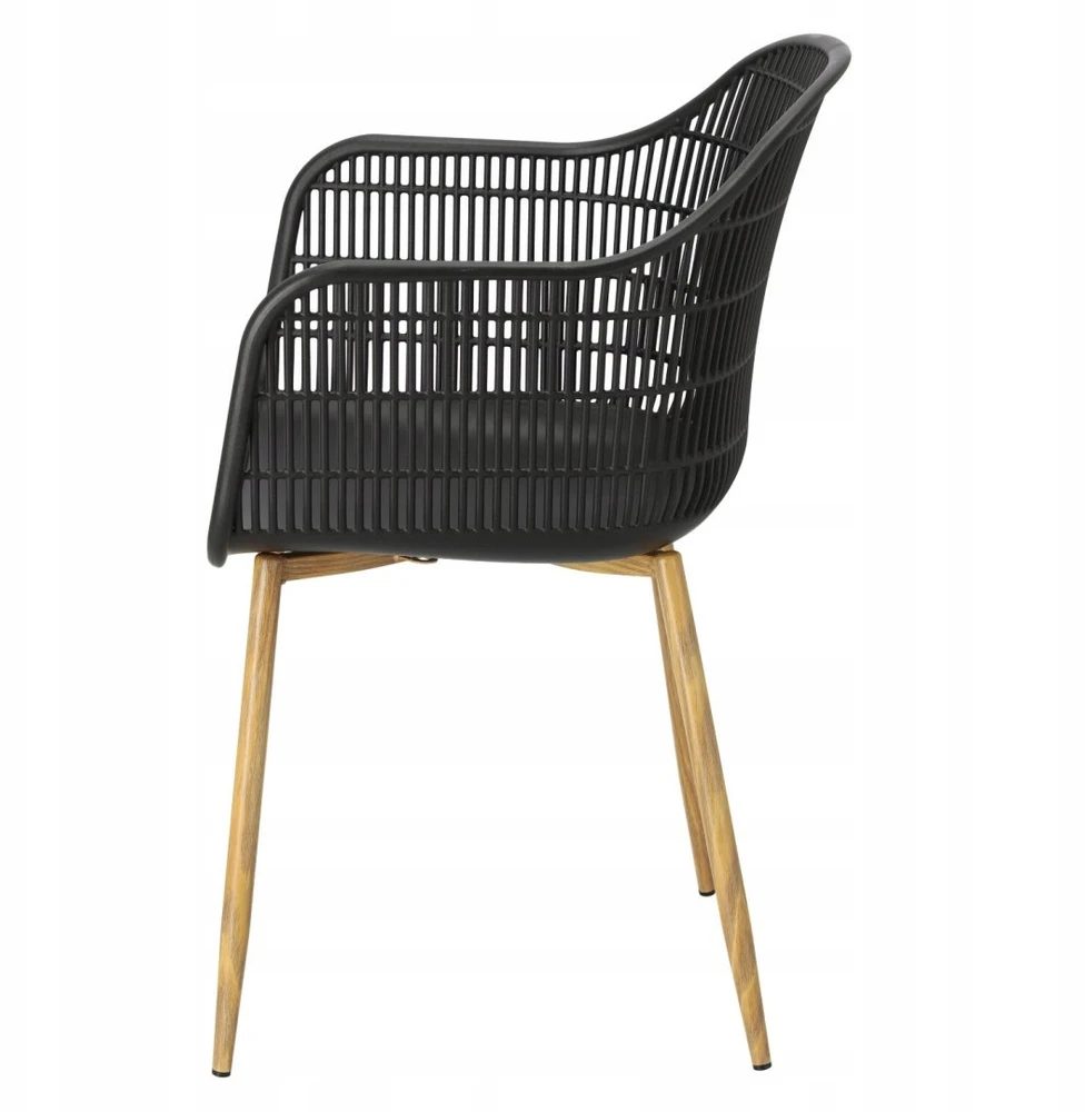 ArtPro ATRATINĖ KĖDĖ SU porankiais, JUODA, MODERNA, VALGOMUI, METALINĖ