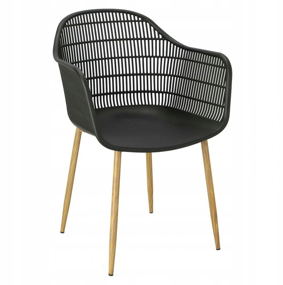 ArtPro ATRATINĖ KĖDĖ SU porankiais, JUODA, MODERNA, VALGOMUI, METALINĖ