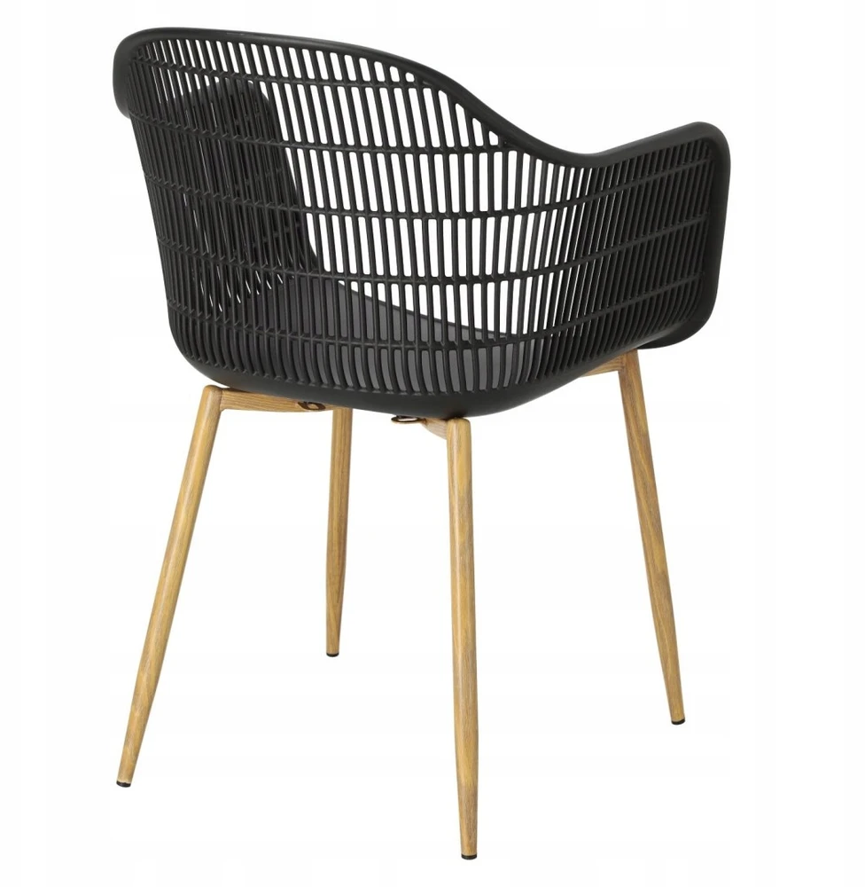 ArtPro ATRATINĖ KĖDĖ SU porankiais, JUODA, MODERNA, VALGOMUI, METALINĖ