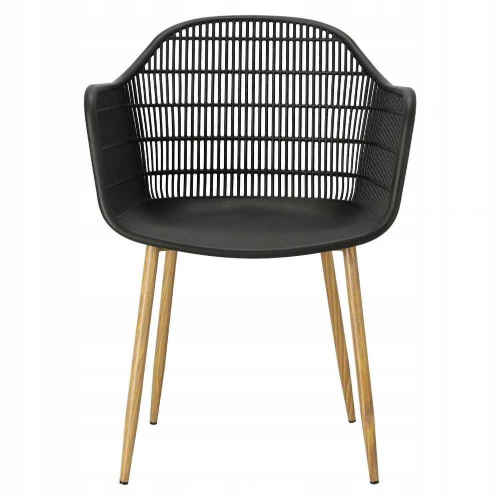 ArtPro ATRATINĖ KĖDĖ SU porankiais, JUODA, MODERNA, VALGOMUI, METALINĖ