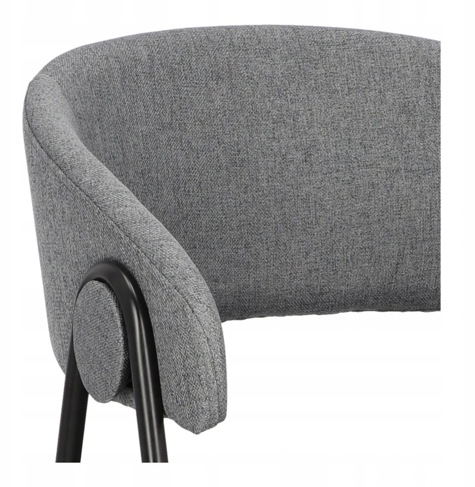 Artpro MODERNI PILKA LARISA LOFT KĖDĖ, Juodas METALAS, VALGOMUI, SVETAINEI