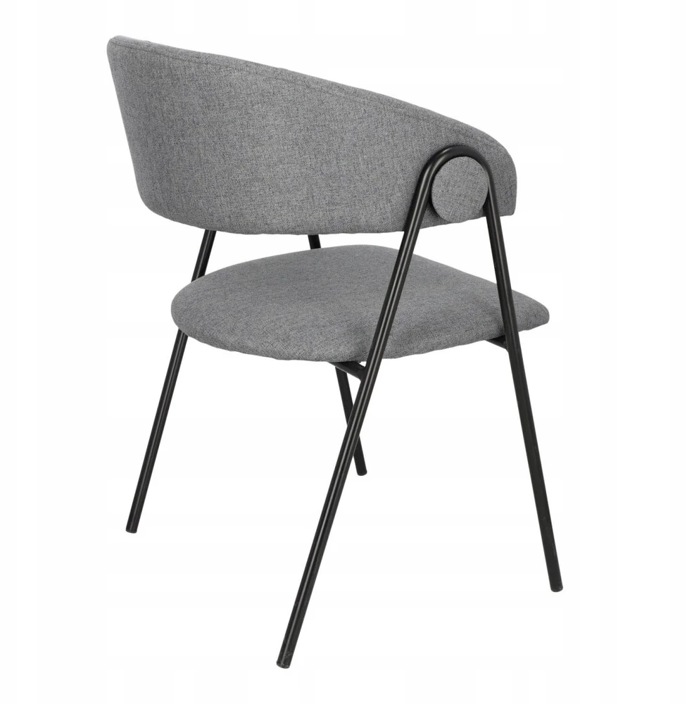 Artpro MODERNI PILKA LARISA LOFT KĖDĖ, Juodas METALAS, VALGOMUI, SVETAINEI