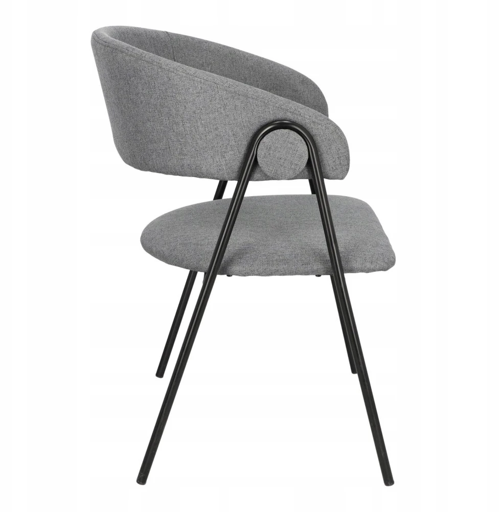 Artpro MODERNI PILKA LARISA LOFT KĖDĖ, Juodas METALAS, VALGOMUI, SVETAINEI