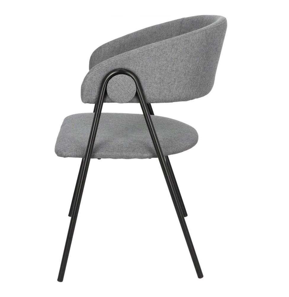 Artpro MODERNI PILKA LARISA LOFT KĖDĖ, Juodas METALAS, VALGOMUI, SVETAINEI