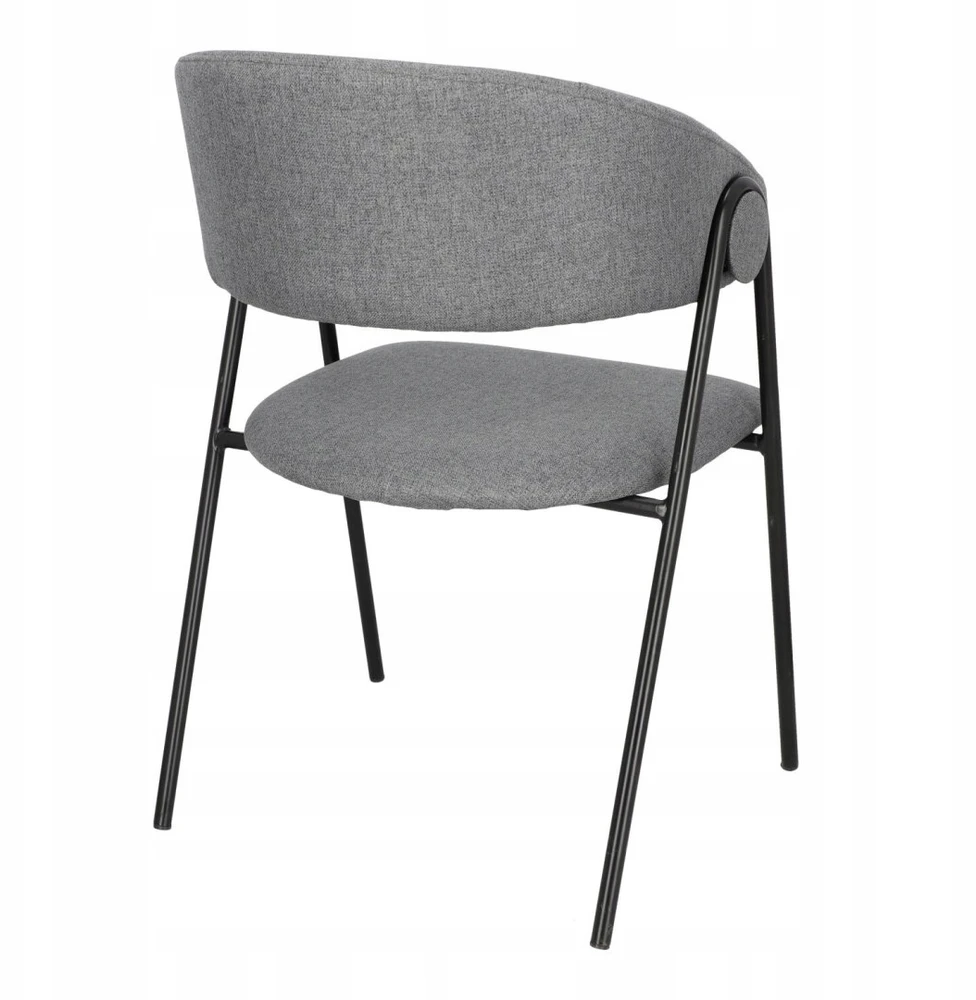 Artpro MODERNI PILKA LARISA LOFT KĖDĖ, Juodas METALAS, VALGOMUI, SVETAINEI