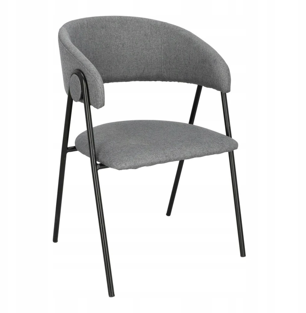 Artpro MODERNI PILKA LARISA LOFT KĖDĖ, Juodas METALAS, VALGOMUI, SVETAINEI