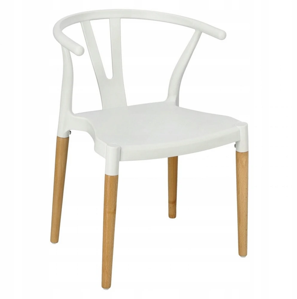 Artpro Wishbone kėdė, balta, elegantiška, paprasta, solidi, skirta virtuvei arba valgomajam