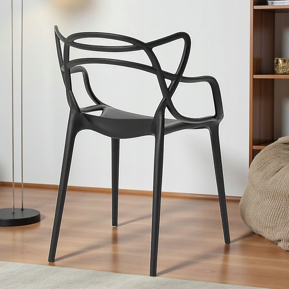 Artseries Ažūrinė kėdė Juoda Modernus LOFT fotelis Home Garden Bistro PREMIUM