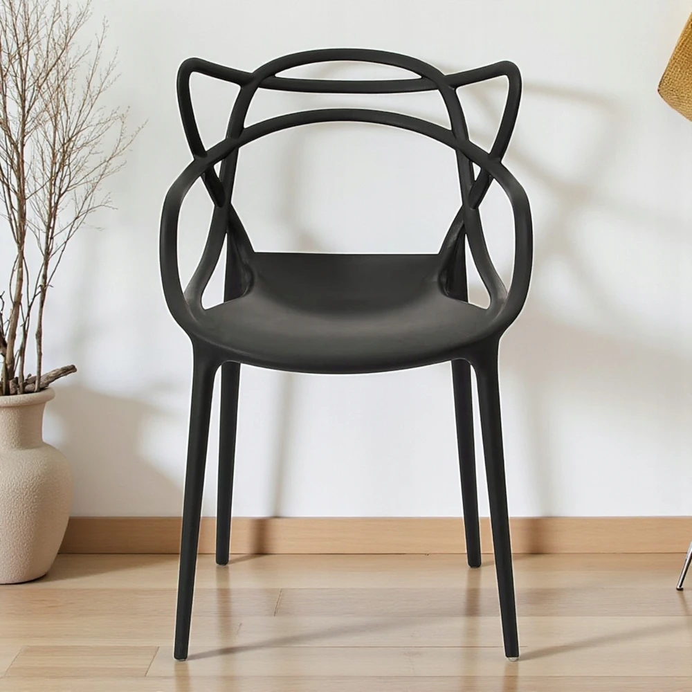 Artseries Ažūrinė kėdė Juoda Modernus LOFT fotelis Home Garden Bistro PREMIUM