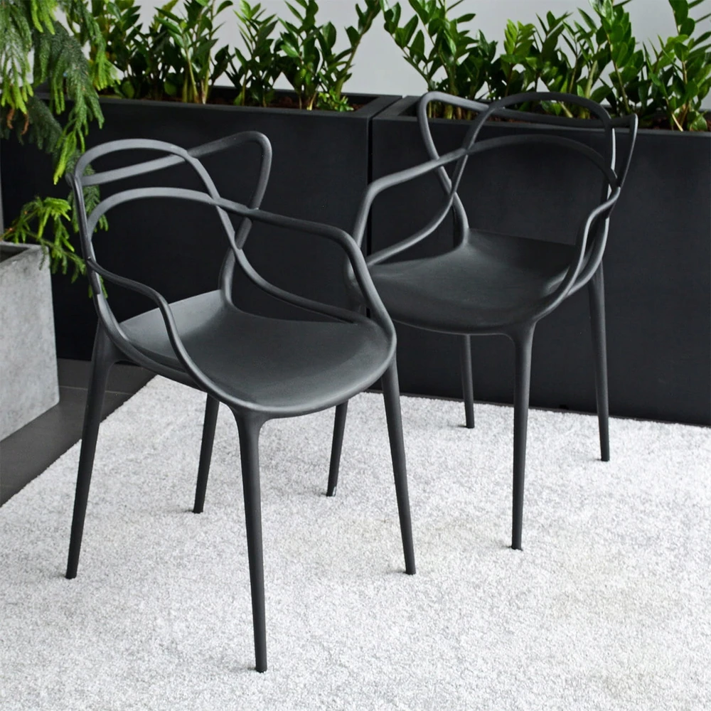 Artseries Ažūrinė kėdė Juoda Modernus LOFT fotelis Home Garden Bistro PREMIUM