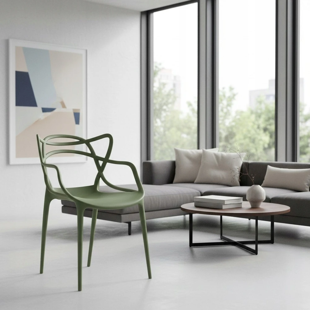 Artseries Ažūrinė Modern Olive LOFT virtuvės kėdė Home Kitchen Bistro UV