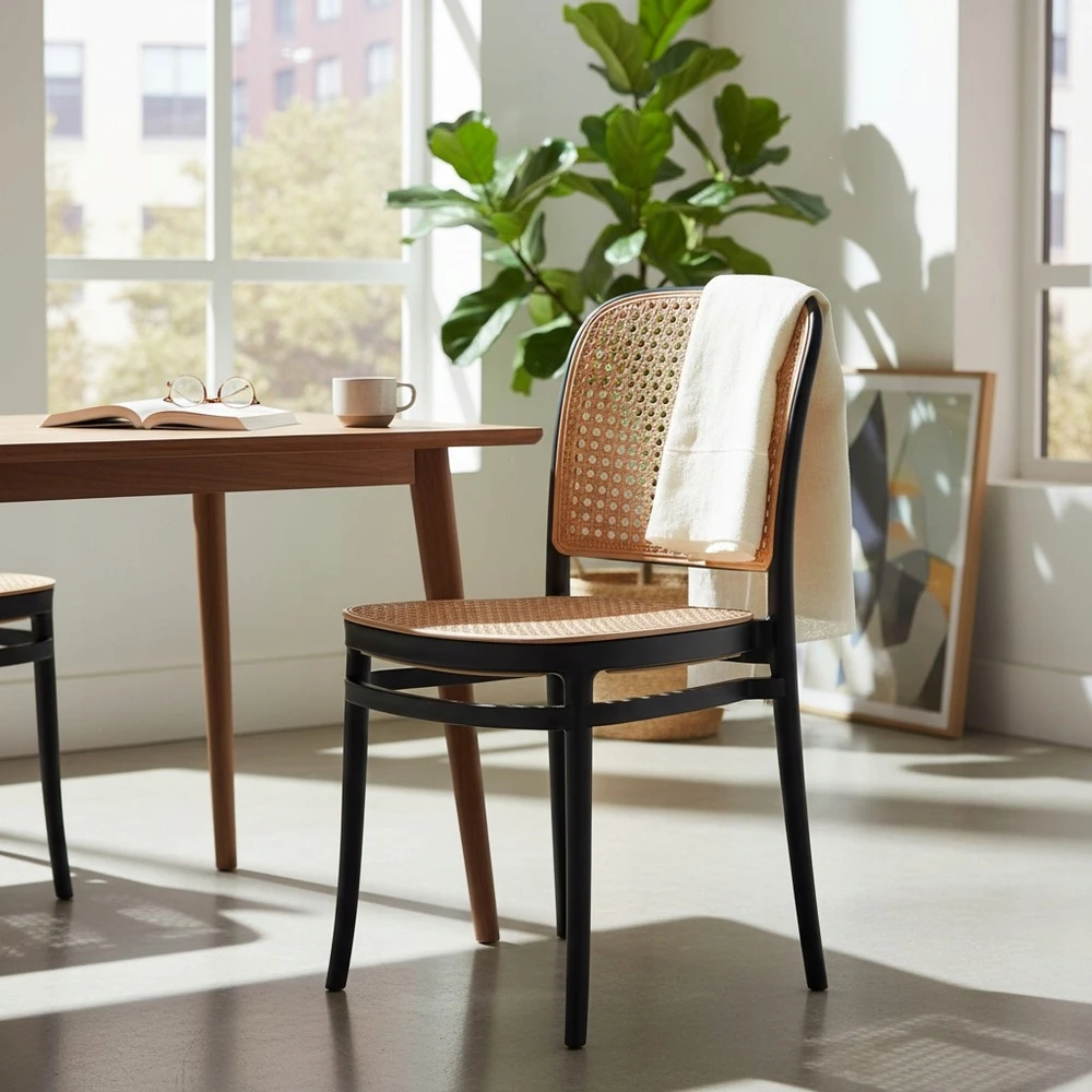 Artseries Ažūrinės juodos kėdės svetainei virtuvei valgomajam Scandinavian LOFT BOHO x4